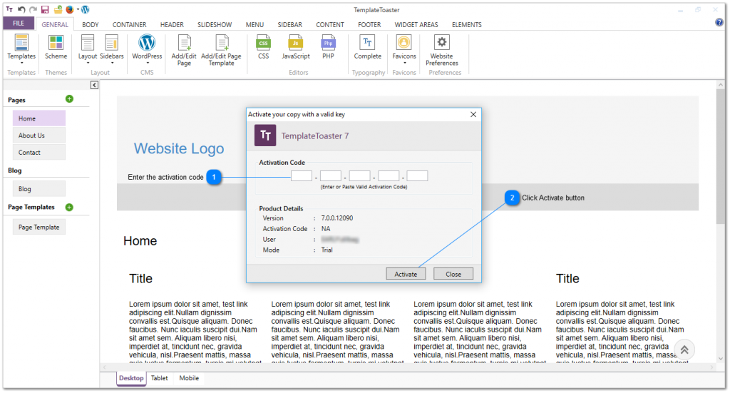 How to Activate TemplateToaster Software - TemplateToaster Website ...