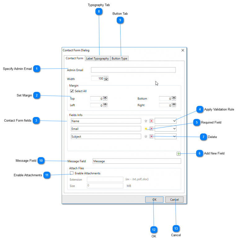 Contact Form Dialog Box TemplateToaster  Design Software