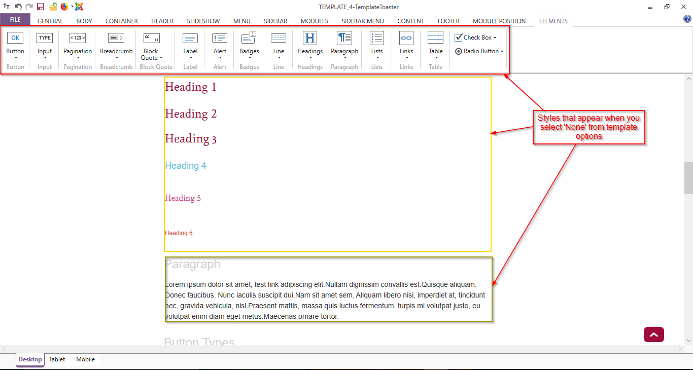 joomla menu style options templatetoaster none