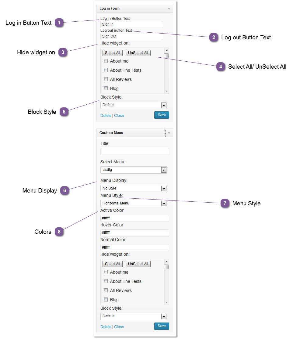 templatetoaster wordpress theme widget options