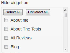 templatetoaster wordpress theme widget options hide widget on specific pages
